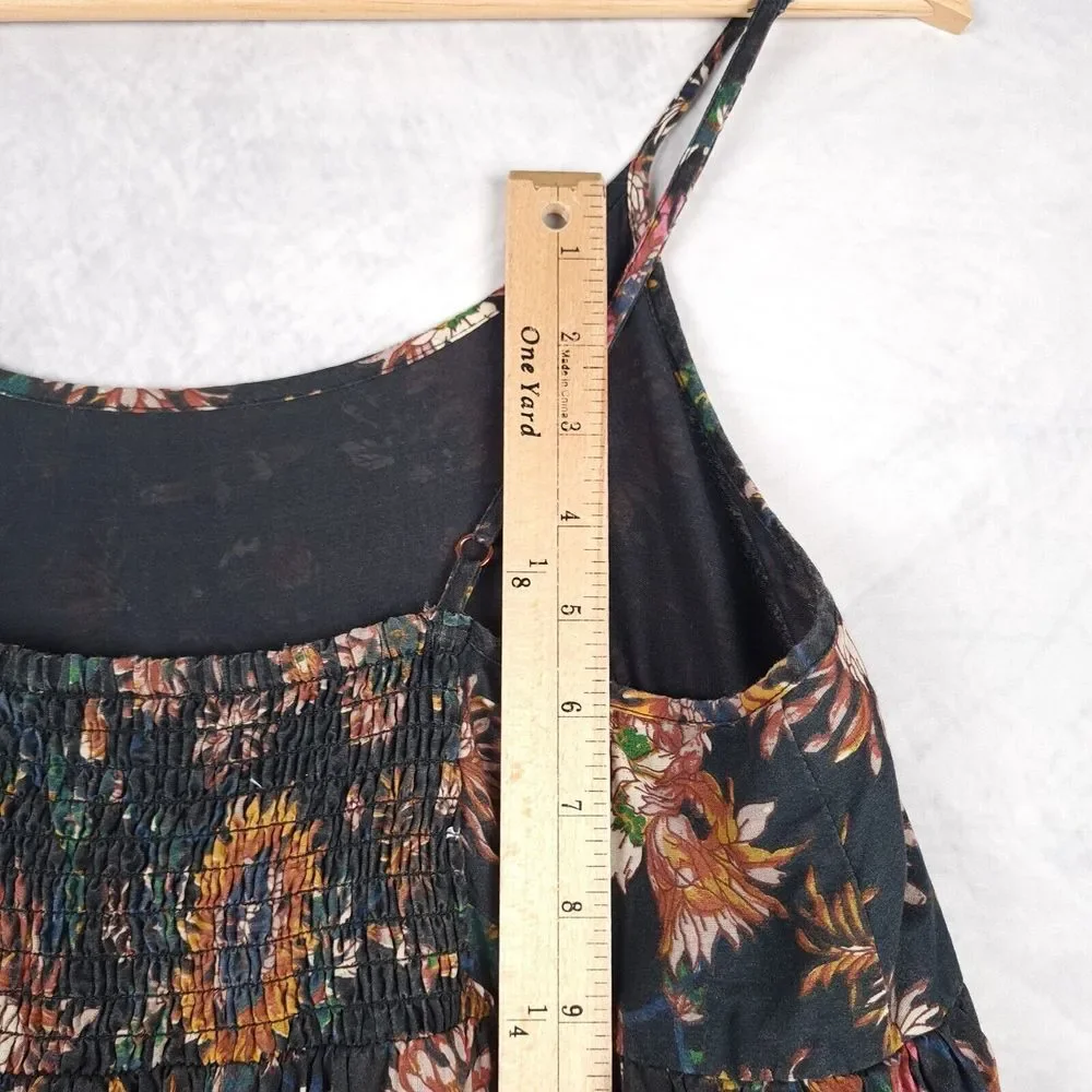 NATURAL LIFE Black Floral Maxi Dress with Green and Mustard Accents - Picture 13 of 16